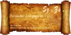 Szonda Zsigmond névjegykártya